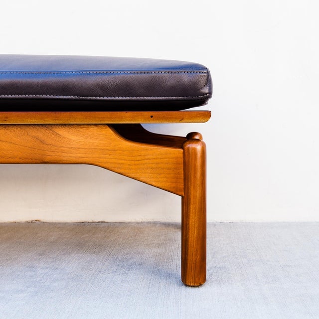 Restored 1950s Walnut Bench or Low Coffee Table Attributed to Greta Grossman For Sale - Image 10 of 18
