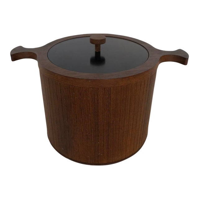 1960's Danish Modern Wood Ice Bucket For Sale