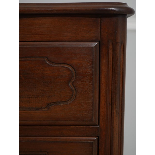 Vintage French Country Walnut Finish Low Dresser For Sale - Image 9 of 17