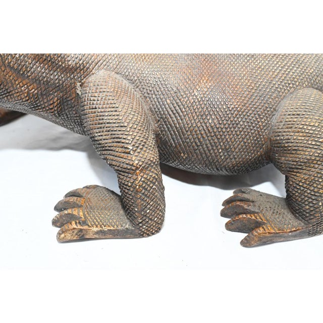 Indonesian Carved Komodo Dragon Figure For Sale - Image 5 of 8