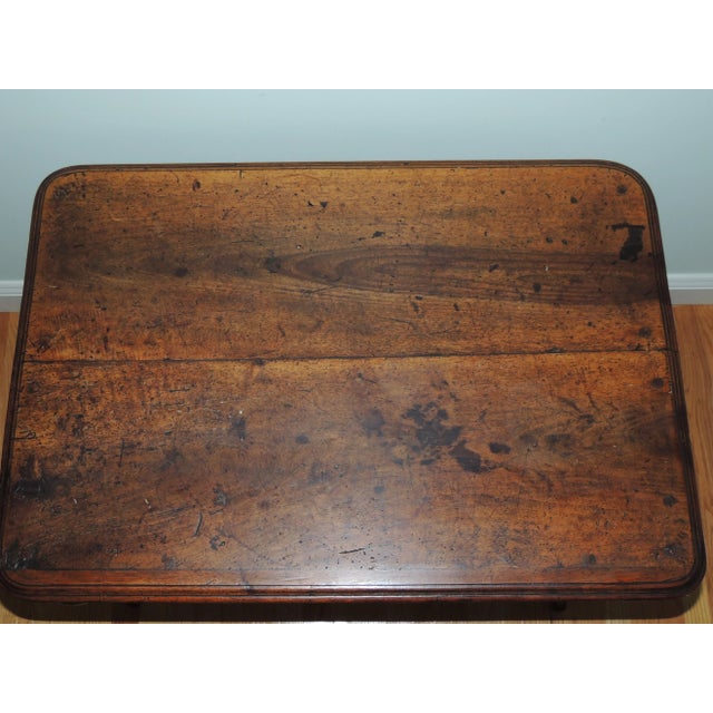 Burnt Umber 18th Century French Period Louis XV Walnut Side Table For Sale - Image 8 of 13