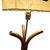 1950s Restored Hourglass Palm Shaped Rattan & Mahogany Lamp W/ Whipple Stitch Shade For Sale - Image 10 of 10