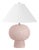 Matthew Izzo Home Annie Blush Ceramic Table Lamp With White Linen Coolie Shade For Sale