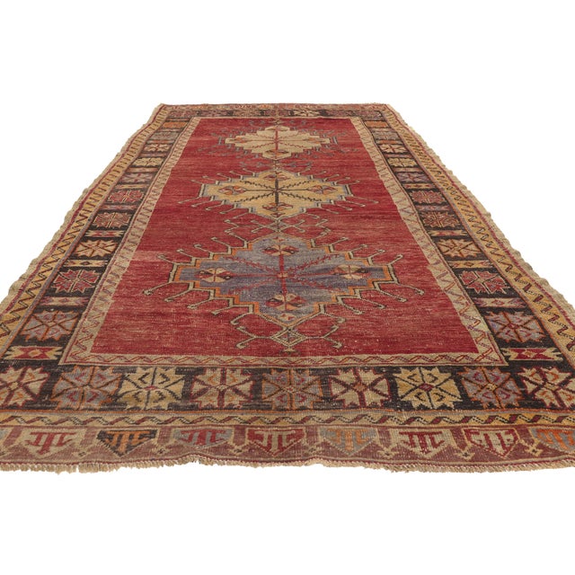 Tribal Vintage Turkish Oushak Rug, 05'02 X 11'00 For Sale - Image 3 of 10