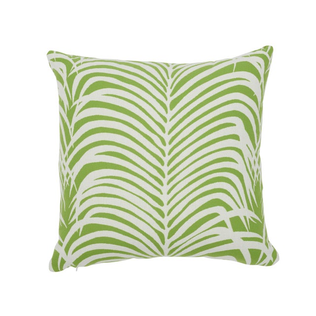 The face of this 16" x 16" indoor/outdoor pillow features Zebra Palm in Leaf. A wildly popular pattern, Zebra Palm has...