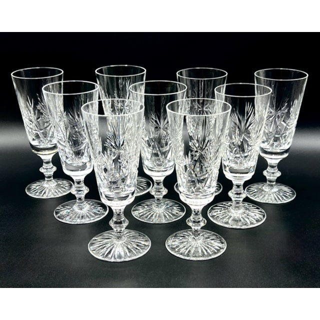 Vintage Scottish Champagne Flutes, 1950s, Set of 9 For Sale - Image 4 of 13