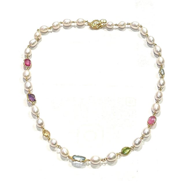 Bochic "Capri" Ruby & Lemon Quartz & Mix gems Necklace Set In 18K Gold & Silver Natural Rubies - 3 Carats Rose Quartz - 3...
