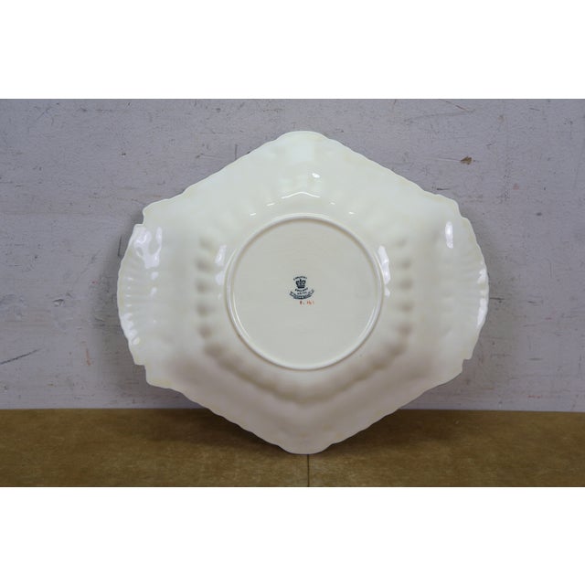 Antique Coalport Kings Ware Scalloped Floral Compote Dish Shallow Bowl 12" For Sale - Image 13 of 13