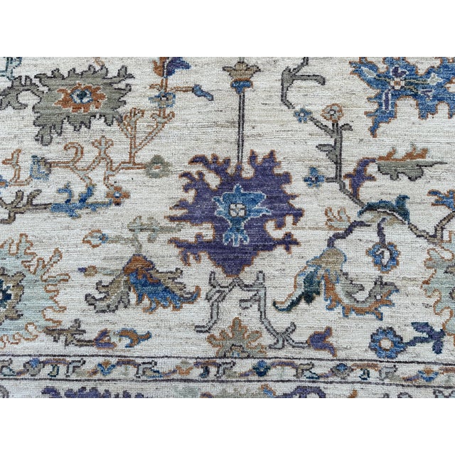 Ivory Ivory & Violet Oushak Rug 8x10 For Sale - Image 8 of 9