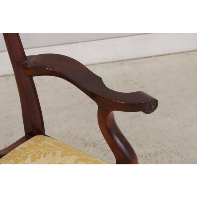 Brown Chippendale Style Mahogany Window Bench For Sale - Image 8 of 18