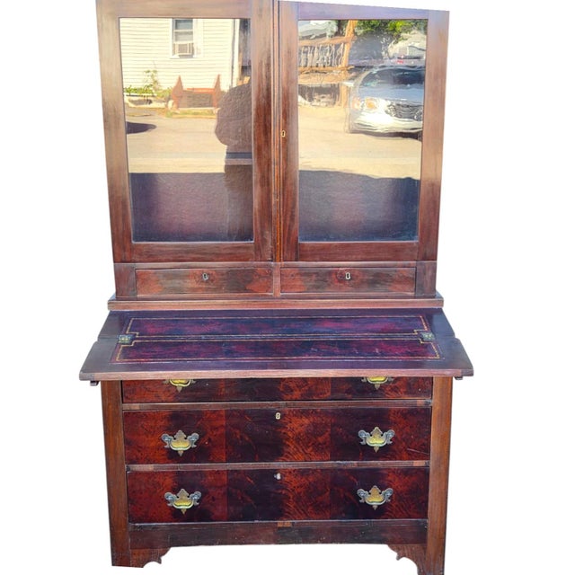 19th C American Mahogany/ 2 Pieces/ Victoria Secretary Refurbished. For Sale - Image 17 of 18