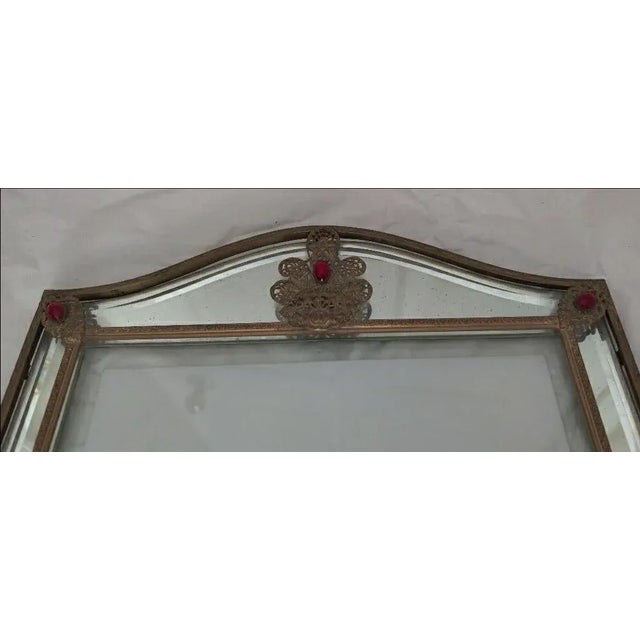 Circa 1920 French Art Deco Bejeweled Mirrored Picture Frame For Sale - Image 4 of 6