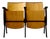 Two-Seater Cinema Armchair Bench in Numbered Two-Tone Wood, 1960s For Sale