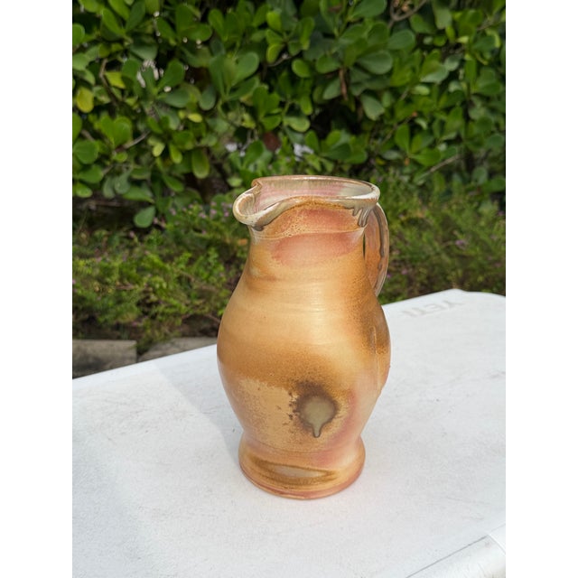 Ceramic Vintage Handcrafted Studio Pottery Glazed Pitcher For Sale - Image 7 of 11