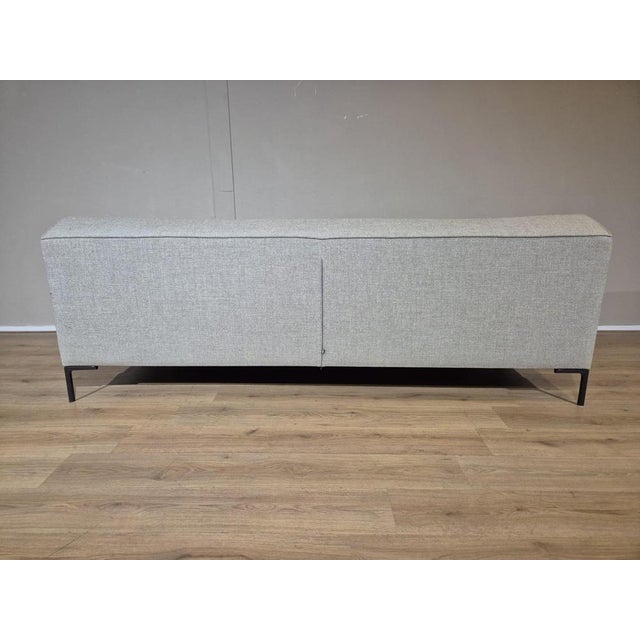 Gray Vintage Three-Seater Sofa in Gray Fabric For Sale - Image 8 of 13