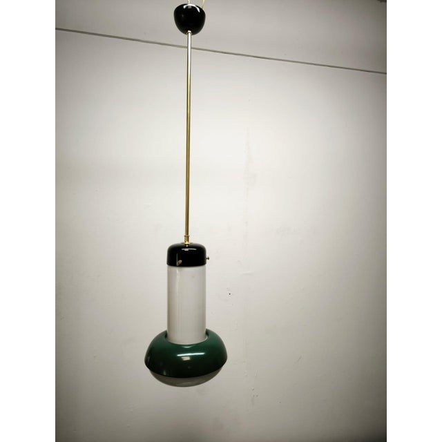 Black Glass Suspension Lamp, 1960s For Sale - Image 8 of 12