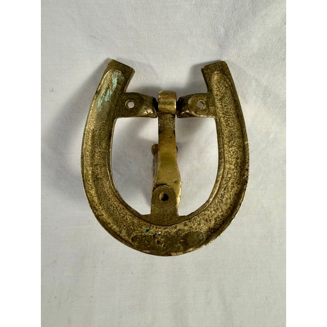 Vintage, English Horse and Horseshoe, Brass Doorknocker For Sale In Salt Lake City - Image 6 of 7