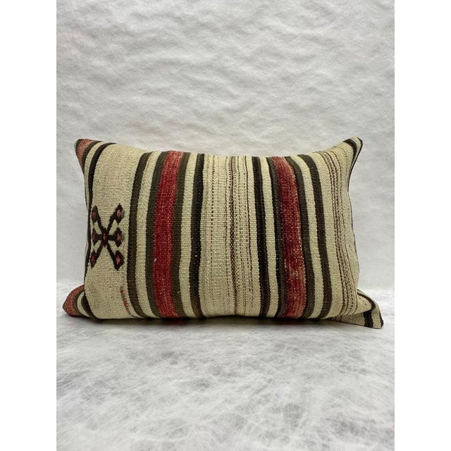 Turkish Hemp Pillow Cushion Natural Red Brown Pillow Cushion Cover 16" x 24" #30197 Enhance your home decor with our Kilim...