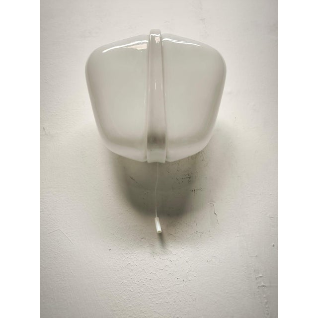 Ceramic and Glass Wall Lamp with Double Light and Pull Cord Ignition, 1950s For Sale - Image 6 of 13