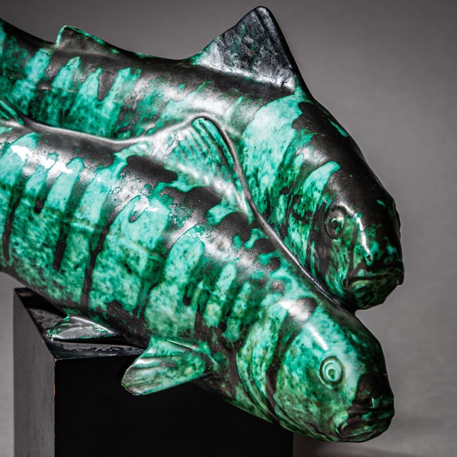 Wood Ceramic Trout With Enameled Surface, Italy, Mid-20th Century For Sale - Image 7 of 7