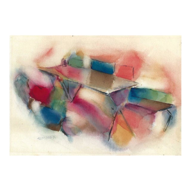 Sembler1960s Arthur Sembler Abstract Interior Painting For Sale