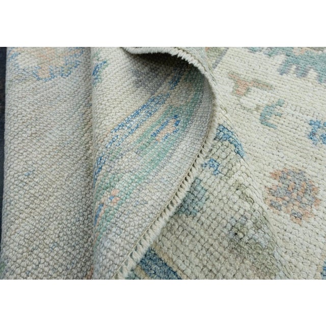 Textile Blue & Gray Turkish Oushak Rug 3'10" x 5'10" For Sale - Image 7 of 9