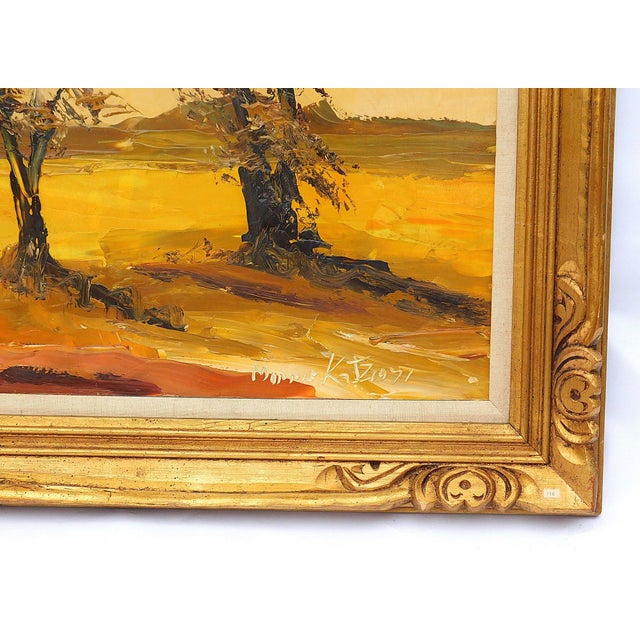 Mid-Century Modern Morris Katz (Polish-American, 1932-2010), Contemporary Autumn Landscape, 1971, Oil Impasto For Sale - Image 3 of 4