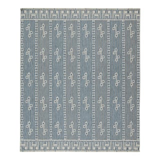Selby Rug by Celerie Kemble for Chairish in Blue & Mushroom, 2'6"x12' For Sale