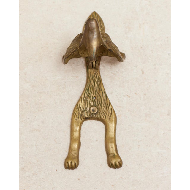 Metal 1960s Wolf or Fox Solid Brass Door Knocker For Sale - Image 7 of 15