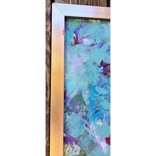 Textile 1970s Original Abstract Expressionist Joanne Gross Painting Framed For Sale - Image 7 of 16