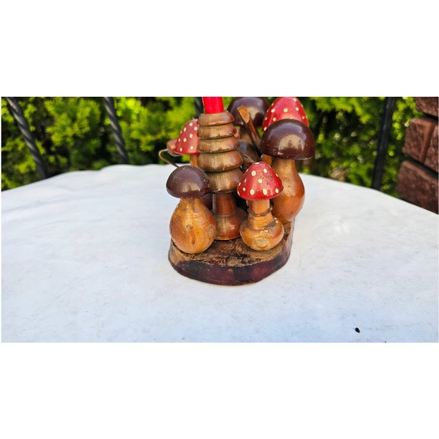 Vintage Candleholder in Wood, 1970s For Sale - Image 4 of 7