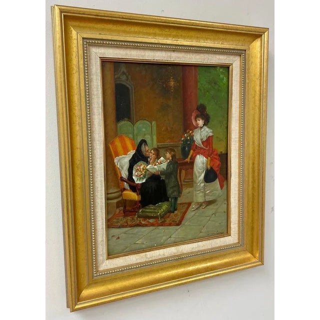 Impressionist N. Henry Bingham Impressionistic Oil on Canvas of a Family Reunion, Signed For Sale - Image 3 of 12