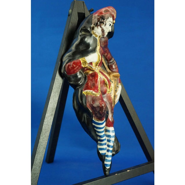 Early 20th Century Ceramic Wall Plaque Commedia Dellarte Mask Sandrone by Gastone Batignani, 1920s For Sale - Image 4 of 18