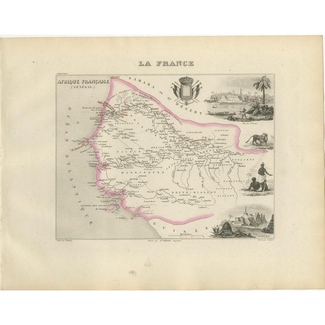 Antique Map of French Senegal, Goree and the Fouta-Djallon, 1860 For Sale - Image 3 of 12