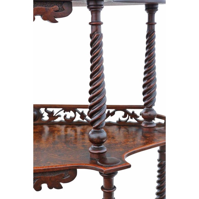 19th Century Burr Walnut Demi-Lune Console Table For Sale - Image 4 of 9