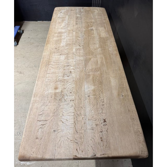 Vintage Farmhouse Dining Table in Bleached Oak, 1920 For Sale - Image 6 of 17