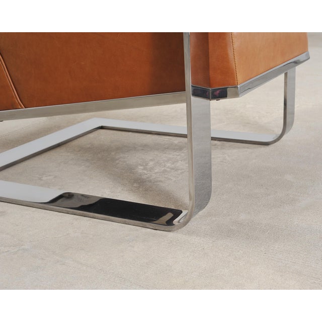 Ralph Lauren Modern Penthouse Chrome and Leather Lounge Chair For Sale - Image 15 of 18