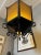 1950s Large Vintage 1950s Mediterranean Wrought Iron Amber Glass Entrance Hall Light For Sale - Image 5 of 12