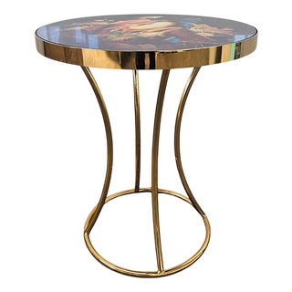 Glass and Brass Coffee Table, 1980s For Sale