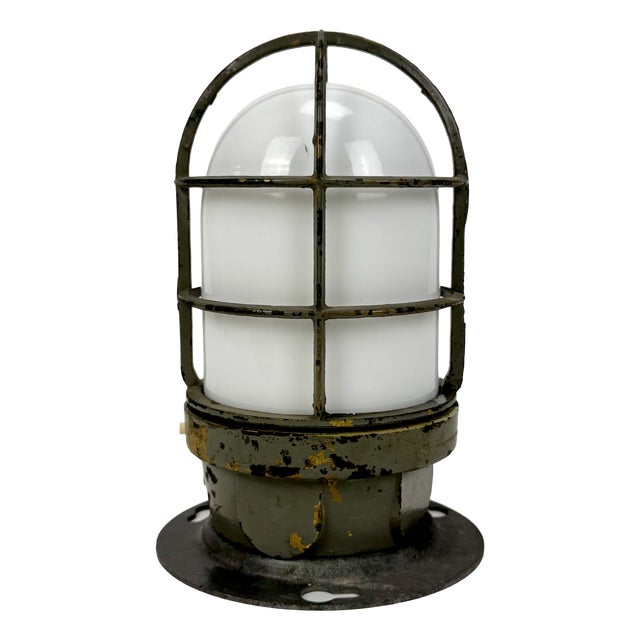 Industrial Proof Cage Nautical Table or Wall Lamp, 1960s For Sale