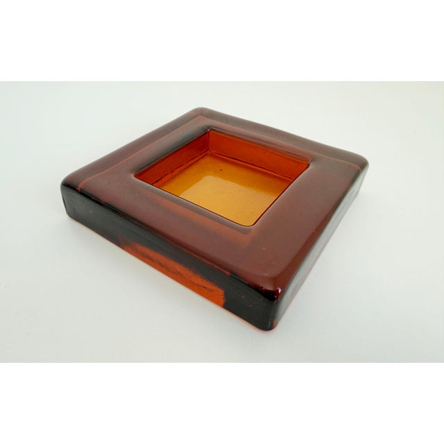 Mid 20th Century 1970s Blenko Block Glass Ashtray/Catchall, Attributed For Sale - Image 5 of 8