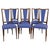 Mid-Century French Blue Red Border Dining Chairs in Teak and Skai, 1960, Set of 6 For Sale - Image 14 of 14