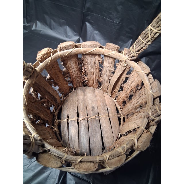 Wood Antique Primitive Foraging Basket For Sale - Image 7 of 8