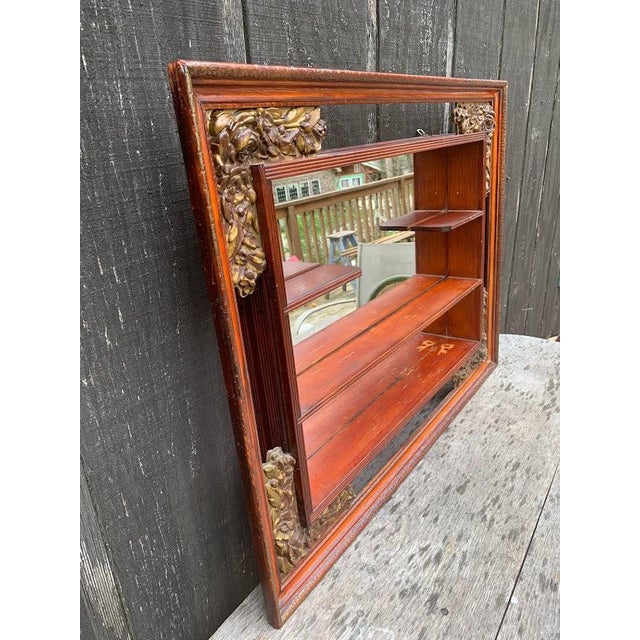 Illinois Molding shadow box mirrored shelf. There is vintage wear to the finish (worn paint, chips, scratches. Pretty...