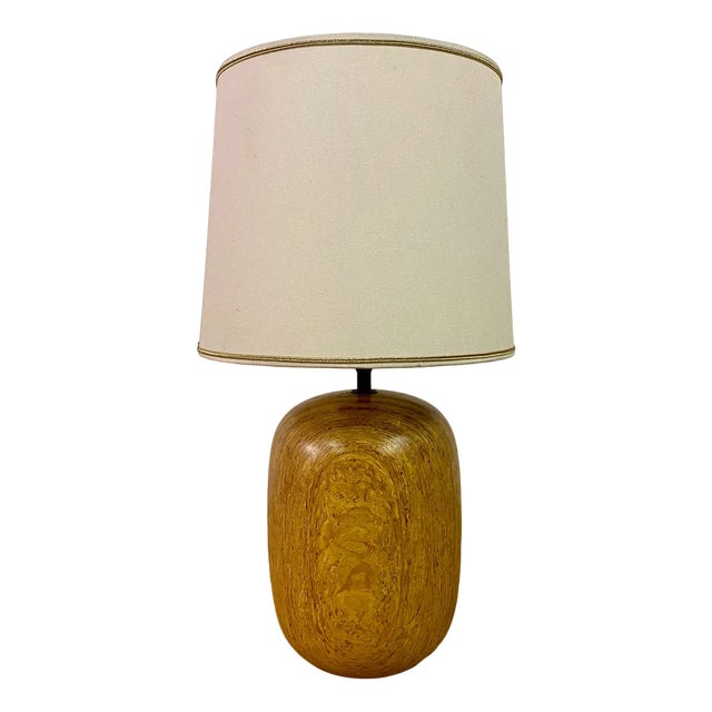 Mid-Century Turned Wood Lamp, 1960s For Sale