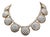 Vintage 1950s Signed Napier Goldtone Round White Resin Mesh Links Collar Necklace For Sale