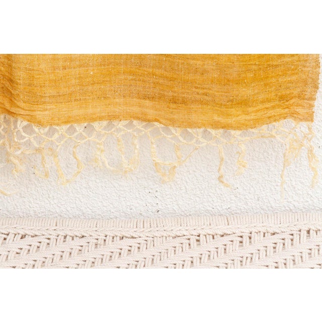Organic Peace Silk Throw, Golden Blossom For Sale - Image 4 of 6