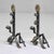 Arts & Crafts Pair Early 20th Century Sunflower Andirons & Poker For Sale - Image 3 of 11