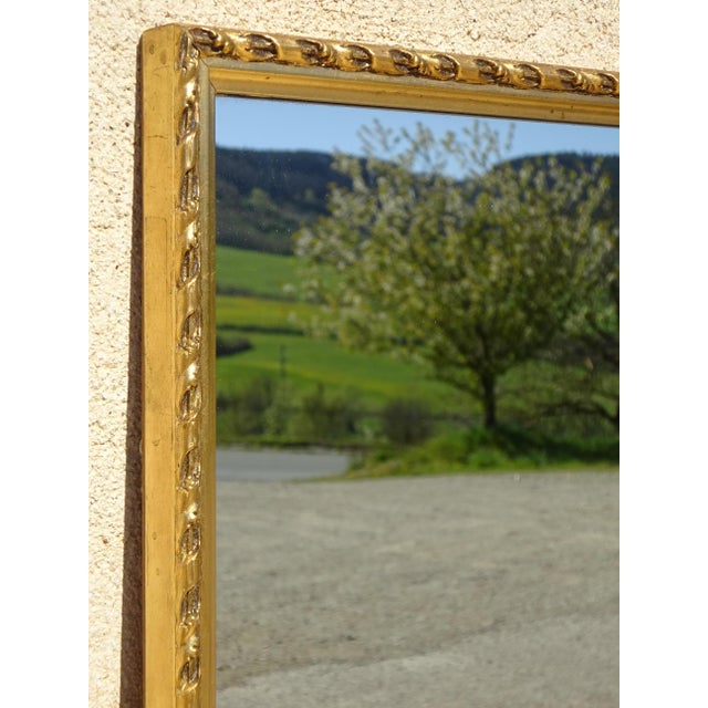 Mid-Century Modern Wood and Gilded Stucco Mirror, 1950s For Sale - Image 3 of 13