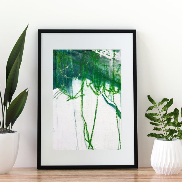 Green Mossy Echo Set of 4 — Contemporary Abstract Paintings by Mary Elizabeth Marvin For Sale - Image 8 of 9